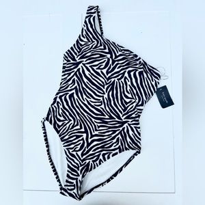 🔥 Closet Clearout!🔥 Kate Spade Zebra Stripe One Shoulder One Piece